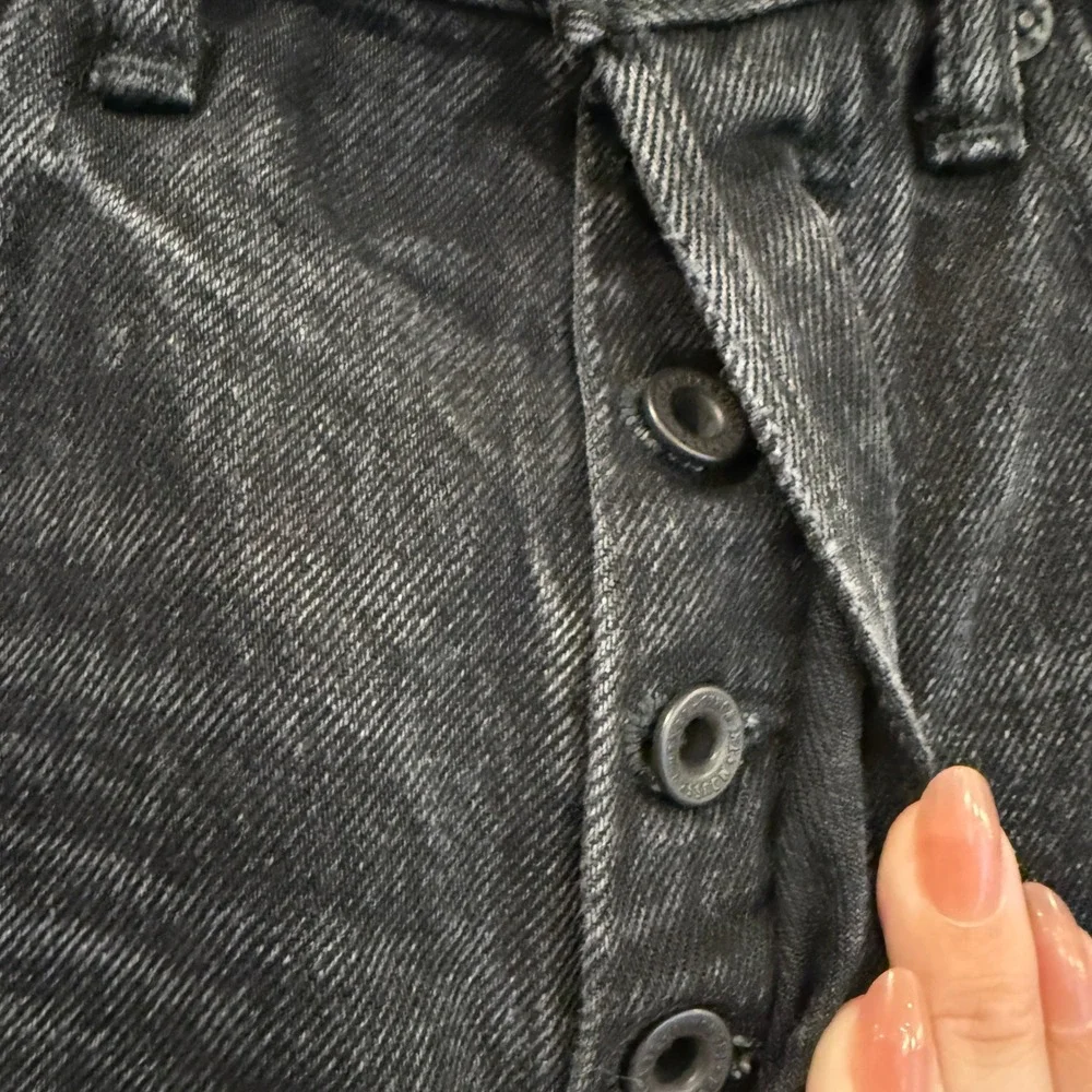 Moussy Vintage Womens Distressed‎ Denim Howa Shorts Black Raw Hem Japan Size 24